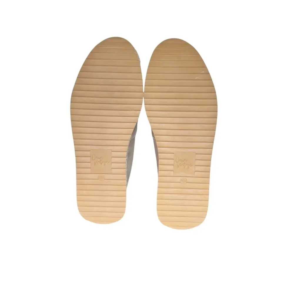 Crown Vintage Espadrille Shoes 9.5 M Flats Cadenne Gold Metallic Jute Slip On